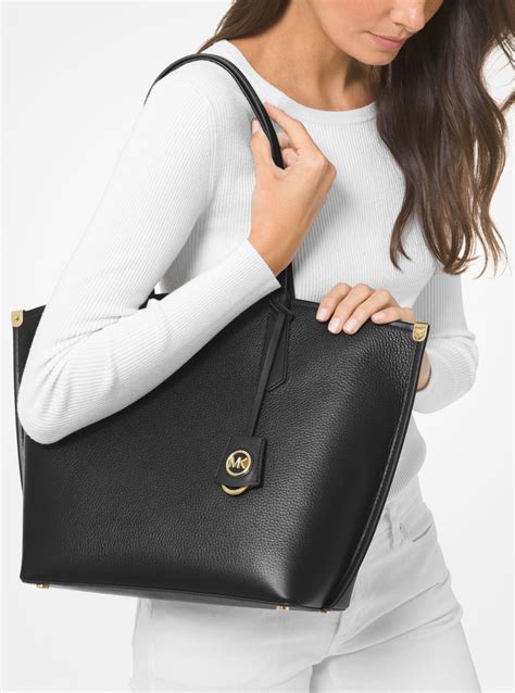 michael kors jane leather tote|Michael Kors Tote bag large.